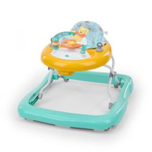 Bright Starts Disney Baby -Winnie- Trotteur B&eacute;b&eacute; &Eacute;volutif Et Pliable 2-En-1, Jouet D'&eacute;veil Amovible Int&eacute;gr&eacute;, Musique, Lumi&egrave;res, Hauteur R&eacute;glable
