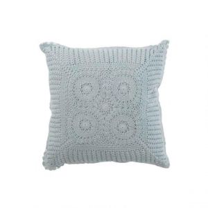 Prix Coussin D&eacute;co Dentelle 45x45cm Bleu