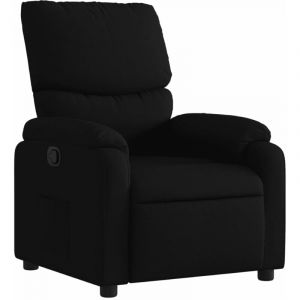 VidaXL Fauteuil Inclinable, Chaise de Relaxation avec Repose-pieds, Siège avec Dossier et Accoudoirs Salle de Séjour, Moderne, Noir Tissu