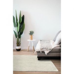 HAMID - Tapis de Jute Granada 100% Fibre de Jute Naturelle Blanc - Moquette Douce et Résistance Moyenne - Tissé à la Main - Salon, Chambre, Tapis de Couloir - Blanc (150x80cm)