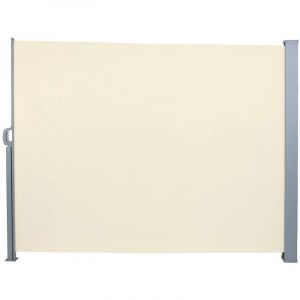 Image de Auvent store latéral brise-vue abri paravent soleil aluminium rétractable hauteur 160 cm longueur 300 cm beige