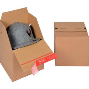 ColomPac Boîte d'expédition Eurobox S - simple cannelure - fermeture adhésive - L19,4 x H18,7 x P19,4 cm - brun