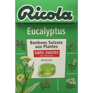 Ricola Eucalyptus - Bonbons suisses aux plantes sans sucres - La boite de 50g