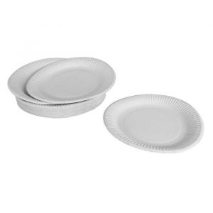 Homea Lot De 50 Assiettes Jetables "fête" 23cm Blanc