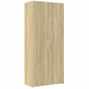 VidaXL Buffet haut chêne sonoma 80x42,5x185 cm bois d'ingénierie, buffet, armoire de rangement, panneau latéral, armoire, armoire latérale