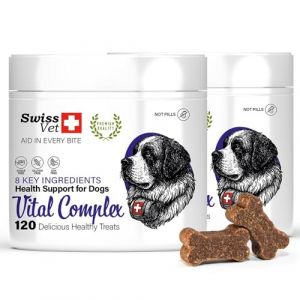 Compl&eacute;ment Alimentaire pour Chien - SwissVet - Immunit&eacute; & &eacute;nergie au quotidien - 2x120 Bouch&eacute;es Naturelles
