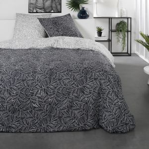 Image de Today Parure de lit en coton r&eacute;versible - Sunshine - l 240 x L 260 cm - Imprim&eacute; feuille - Livraison gratuite - Blanc