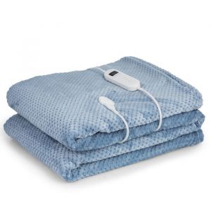 Klarstein Dr. Watson Deluxe XXL Couverture chauffante 160 W 9 niveaux de température 200 x 180 cm - Bleu
