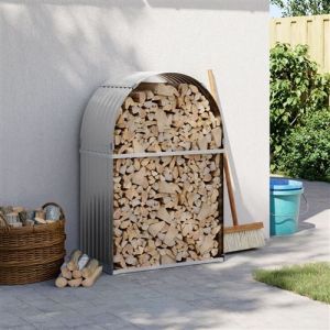 VidaXL Porte-bûches gris clair 80x45x120 cm acier galvanisé