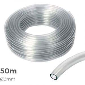 EDM - Tuyau transparent ø intérieur 6mm ø extérieur 8mm rouleau 50m