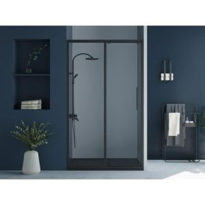 Image de Porte de douc coulissante noir mat style industriel 120 x 195 cm TORONI