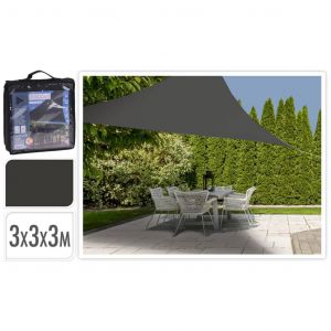 Progarden Toile d'ombrage 3x3x3 m Gris fonc&eacute; Triangle