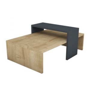 Cotecosy Table basse GLOW 31,8x80 cm beige/anthracite