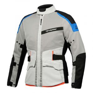 Ixon Veste textile M-Njord gris clair/bleu/rouge fluo- 2XL