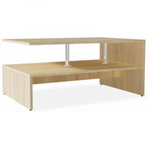 VidaXL Table basse en aggloméré 90 x 59 x 42 cm Chêne