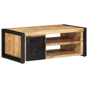 VidaXL Table Basse 90x50x36 Cm Bois De Manguier Massif Brut