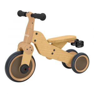 Sunny Draisienne avec panier, 4 roues en bois naturel - 1,5 an à 3 ans