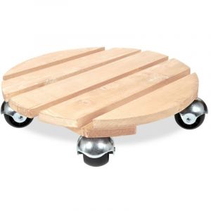 Louis Moulin Roule-plante rond en bois brut Basics - &Oslash; 37,5 cm