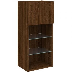 VidaXL Meuble Tv Avec Lumières Led Chêne Marron 40,5x30x90 Cm