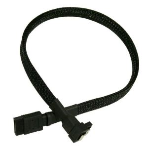 nanoxia 900100030 - Câble SATA III Plat 0.30 cm (gaine noire, angle droit)