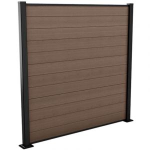 Keter Clôture jardin - Kit avec poteau 180cm à visser - Marron Aspect bois