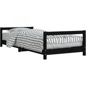 VidaXL Cadre de lit pour enfants noir 90x200 cm bois de pin massif