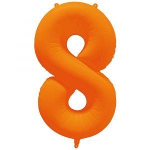 Ruedelafete Ballon Neon Orange : Chiffre 8