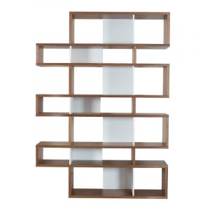 Image de TemaHome &Eacute;tag&egrave;re Biblioth&egrave;que "London 3" Noyer & Blanc Mat