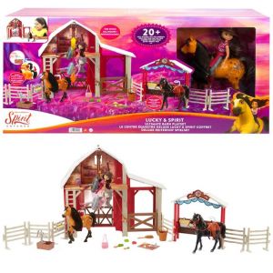 Image de Mattel Spirit l'indomptable - Coffret Centre Équestre Deluxe, poupée Lucky et cheval Spirit - Accessoire Poupée - Dès 3 ans