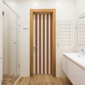 Plage Sticker porte, tendance rayure Vintage Chocolat, 204 cm X 73 cm