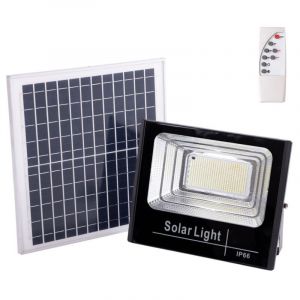 Projecteur led solaire 150 w 4000 k Panneau : 6 V/15 w Batterie : 3,2 V/10 000 mAh Télécommande [HO-SOLARFL-150W-01-W]