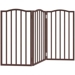 VidaXL Barrière pour chien pliable 3 panneaux 150 cm bois de peuplier