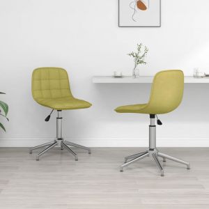 VidaXL Chaises Pivotantes de Salle à Manger Tissu Vert 2 pcs Vert