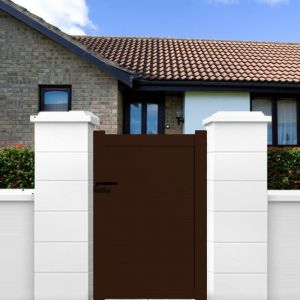 Packit Portillon aluminium modèle plein en kit dimension L.1000 (entre piliers) x H.1500 mm Couleurs Marron (ral 1247) Expédition gratuite en