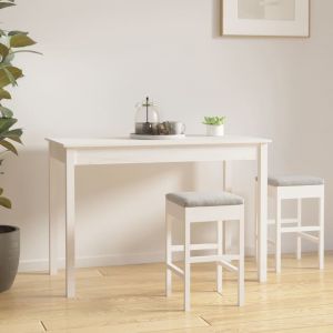 Image de VidaXL Table à manger Blanc 110x55x75 cm Bois massif de pin