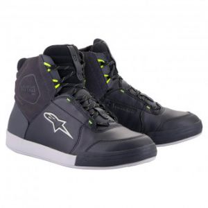 Alpinestars Baskets Moto Chrome Waterproof Black Dark Grey Yellow Fluo