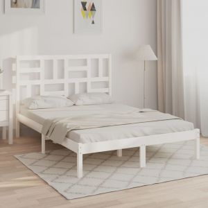 VidaXL Cadre de lit Blanc Bois massif 140x200 cm 3105951