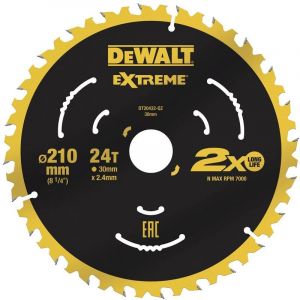 Dewalt DT20432-QZ Lame de scie circulaire 210 x 30 x 2.4 mm Nombre de dents: 24 1 pc(s)