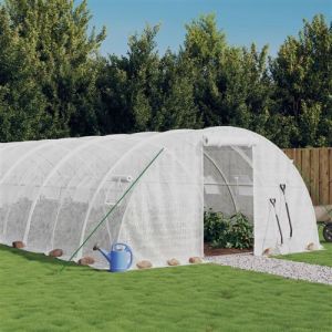 VidaXL Serre avec cadre en acier blanc 40 m² 10x4x2 m