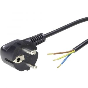 Lappkabel Câble de raccordement 70261140 [ Prise mâle + contact de protection - câble, extrémités ouvertes] noir 2 m