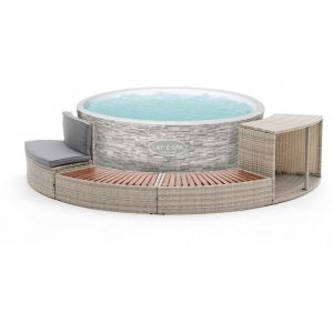 Image de K2O Spa Gonflable Bestway Lay-Z-Spa Vancouver Airjet Ø155x60cm + Revêtement Half Surround 180 289x45x56cm Set Semicircular