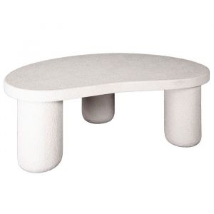 Mahara - table basse - finition en marbre composite - 110 cm - blanc