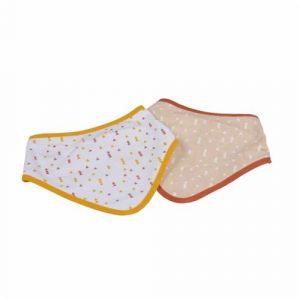 Bébé Douceur, Lot de 2 Bavoirs Bandana 100% Coton 16 x 41 cm Foret