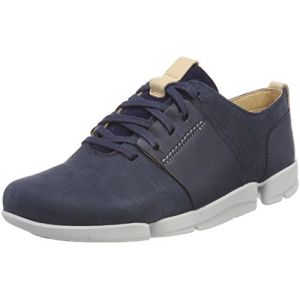 Image de Clarks Tri Caitlin, Sneakers Basses Femme, Bleu (Navy Combi), 37 EU