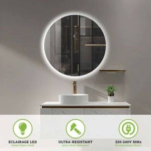 Miroir Ledimex Oporto avec éclairage Led Rétro éclairé - Rond Ø50CM