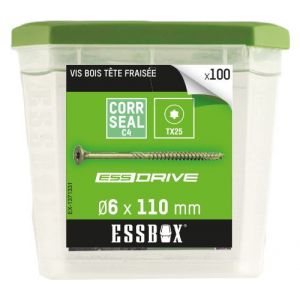 Vis ESSBOX SCELL-IT à bois - Ø6 mm x 110 mm - Boite de 100 - EX-1371331