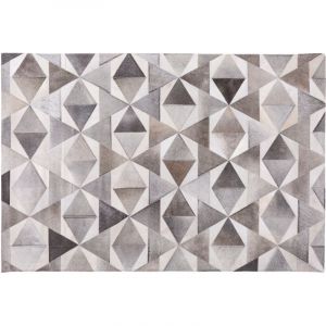 Beliani Tapis gris aux motifs contemporains 140 x 200 cm ALAKA - gris