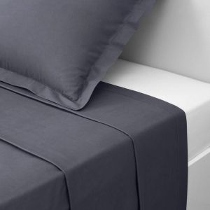 Drap plat coton TERTIO - Gris Anthracite