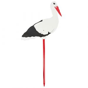 Bieco 23000033 cigogne en bois, à environ 100 cm, blanc