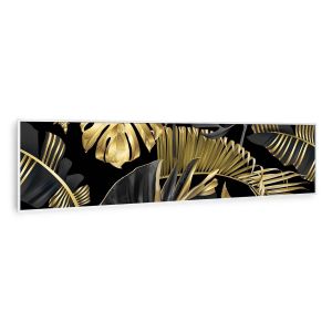 Klarstein Chauffage infrarouge Wonderwall Air Art Smart - Connecté - Motif : Fleur noire - 120x 30cm - 350W